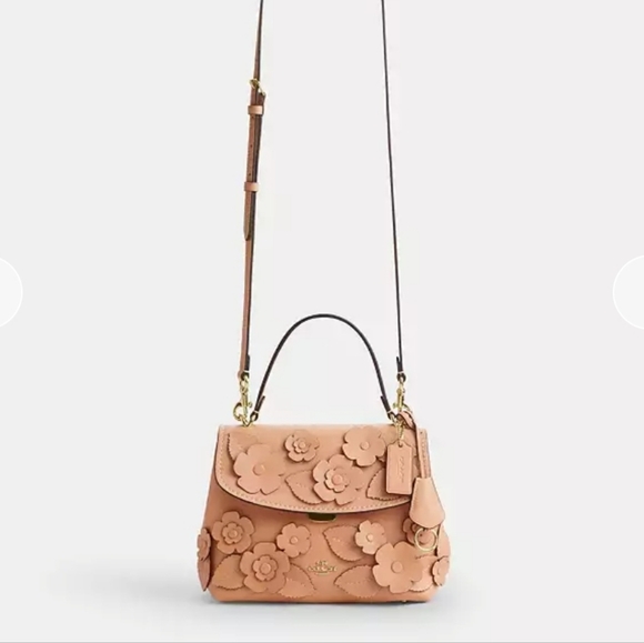 Coach Emory Top Handle Satchel in Blush Pink Floral Appliqué - Picture 8 of 8